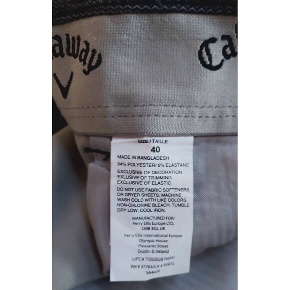 NWT Mens Callaway Opti Dry Gray Texture Stretch Performance Golf Shorts Size 40 - Picture 5 of 7